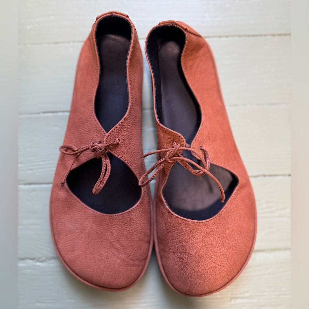 Drifter leather passion flats 40 9 Ginger nubuck natural ties strap womens brown